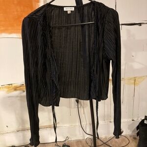 Black pleated cardigan